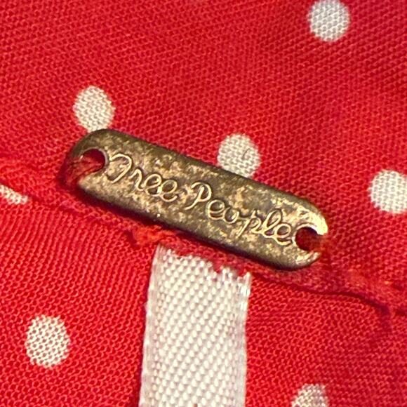 Free People Pippa Polka-Dot Mini Sz XL Button-Down Dress Y2K Feminine Cottage - Picture 3 of 16